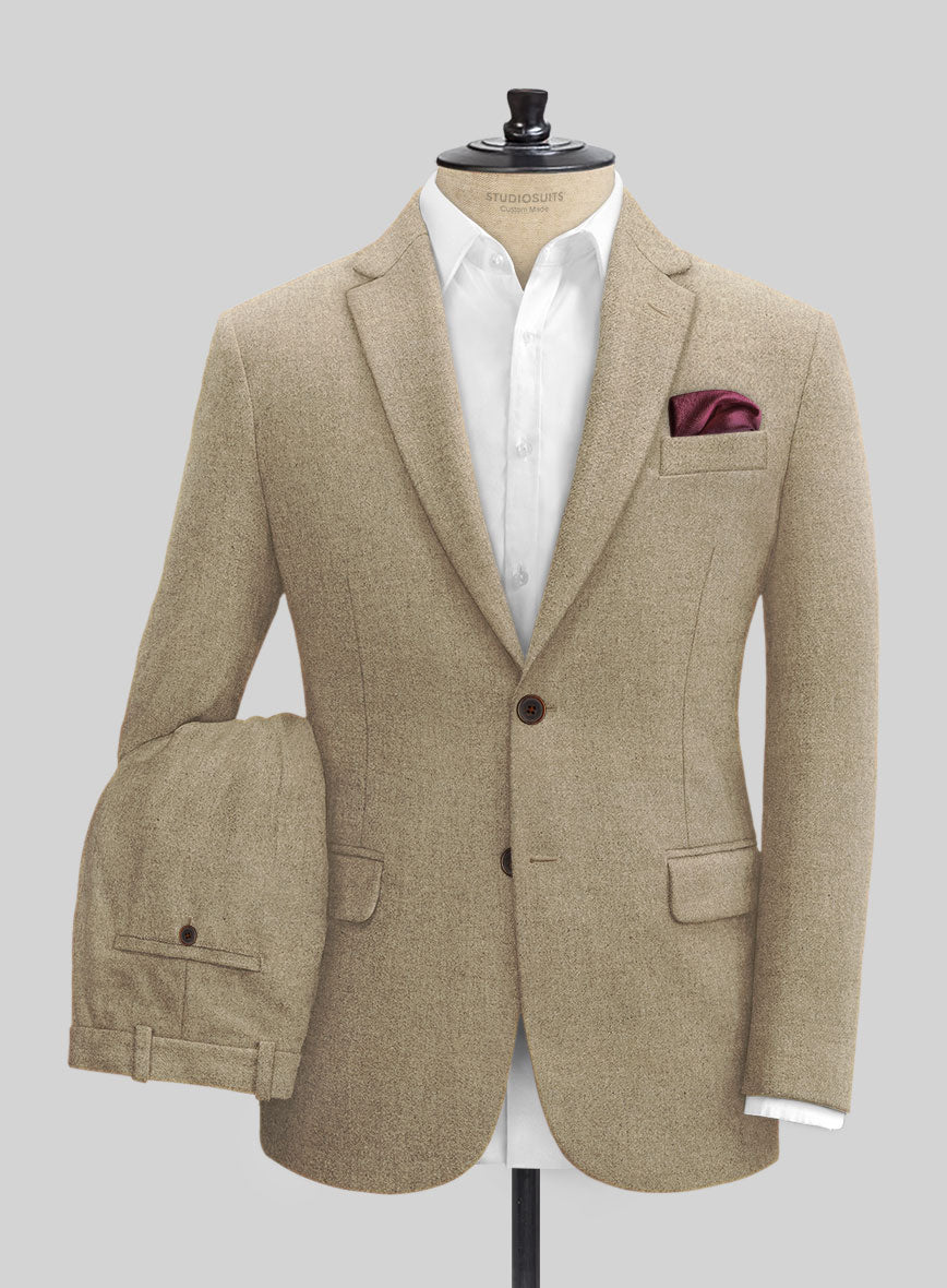 Naples Barista Beige Tweed Suit - StudioSuits