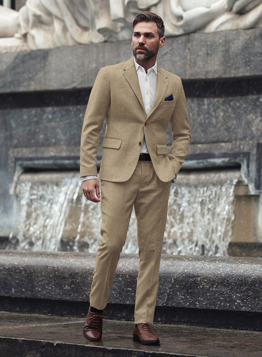 Naples Barista Beige Tweed Suit - StudioSuits