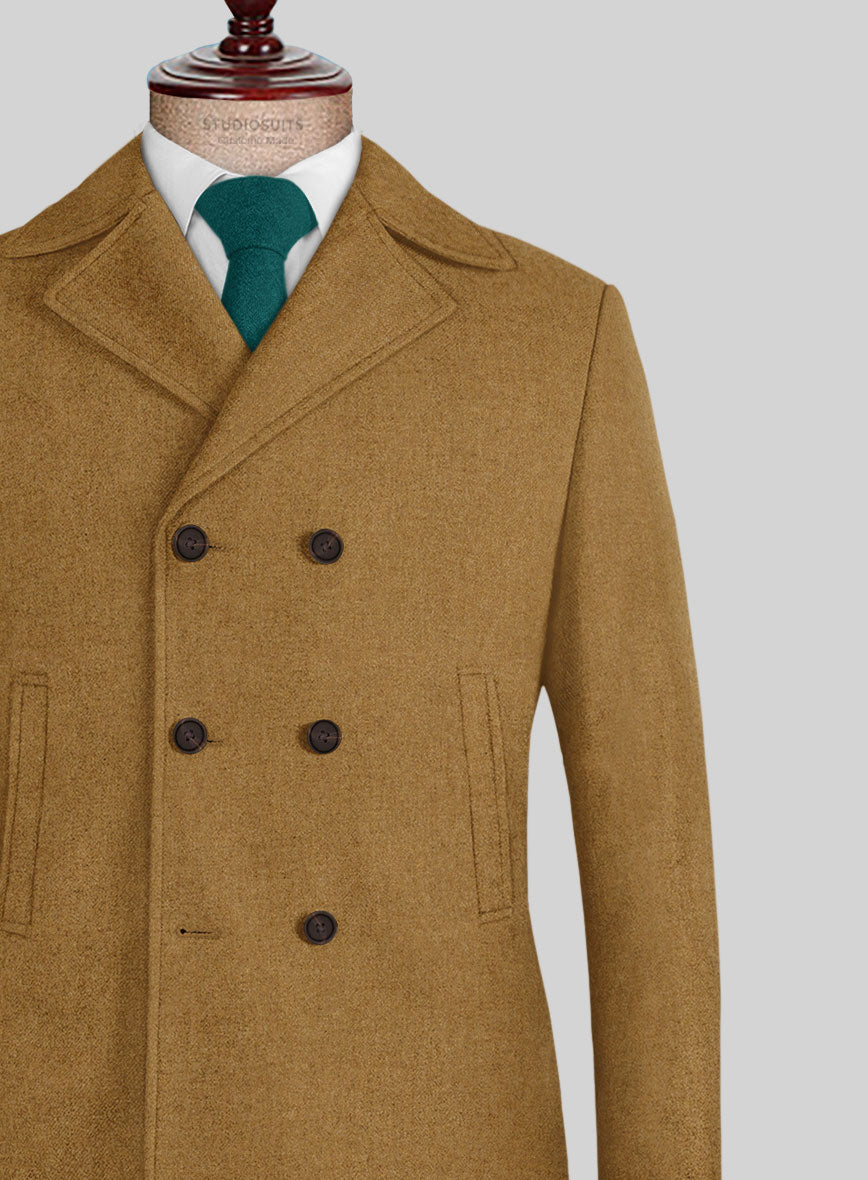 Naples Camel Tweed Pea Coat - StudioSuits