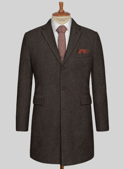 Naples Dark Brown Tweed Overcoat