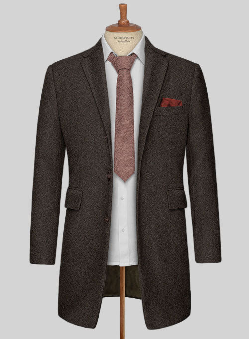 Naples Dark Brown Tweed Overcoat