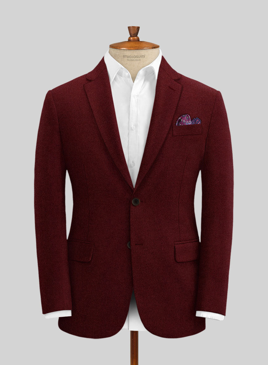 Naples Dark Scarlet Tweed Jacket - StudioSuits