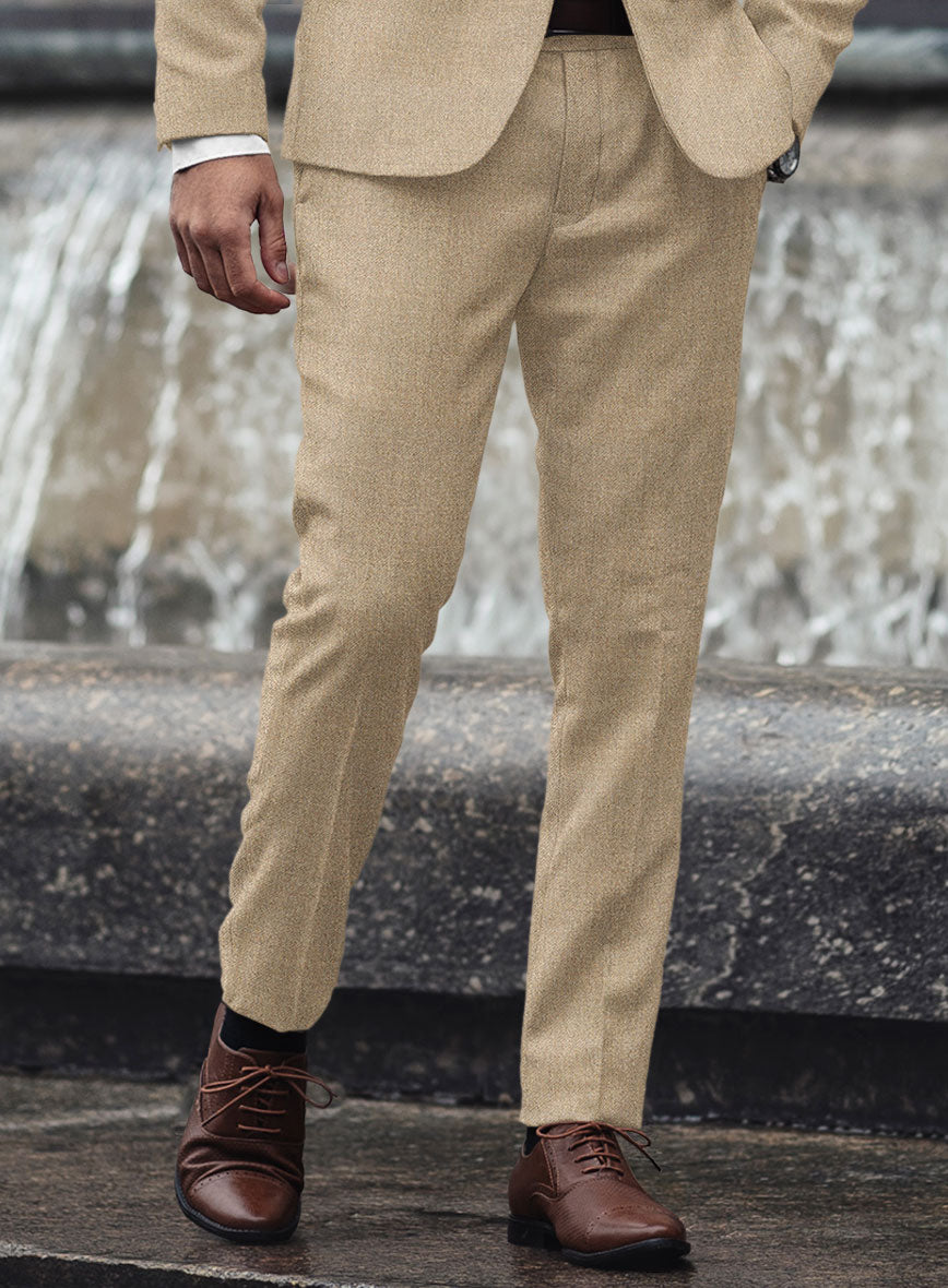 Naples Gondola Beige Tweed Pants - StudioSuits