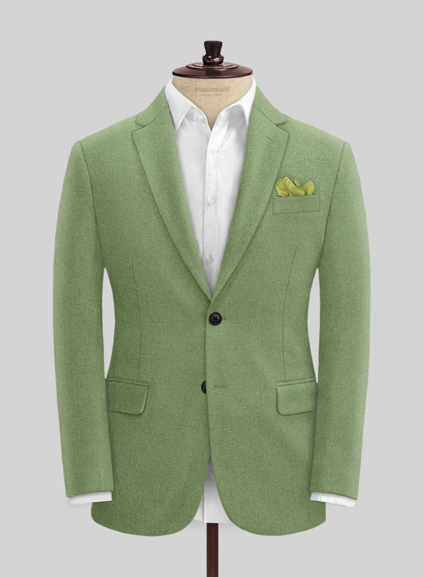 Naples Honeydew Green Tweed Jacket - StudioSuits