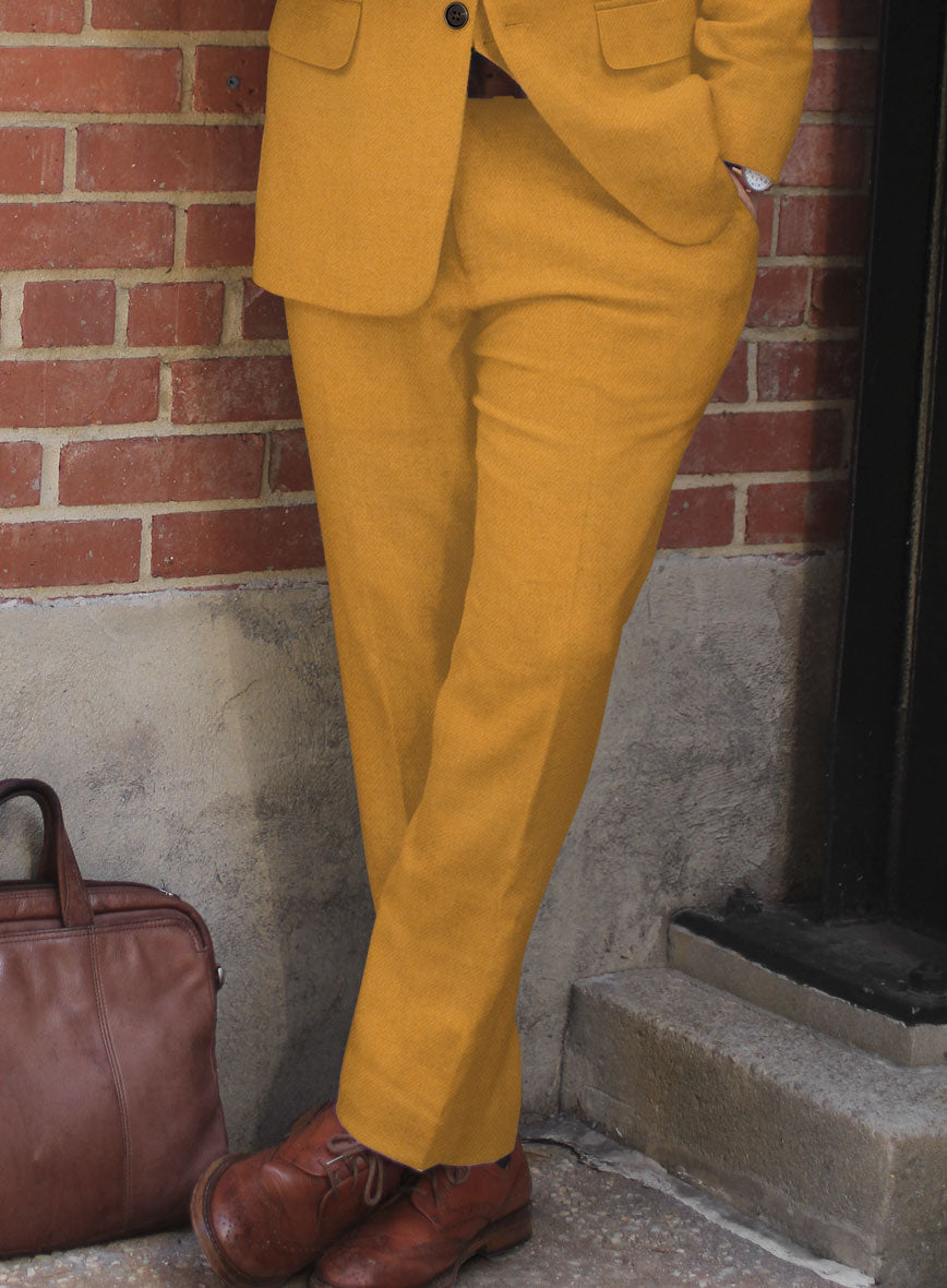 Naples Mimosa Yellow Tweed Pants - StudioSuits