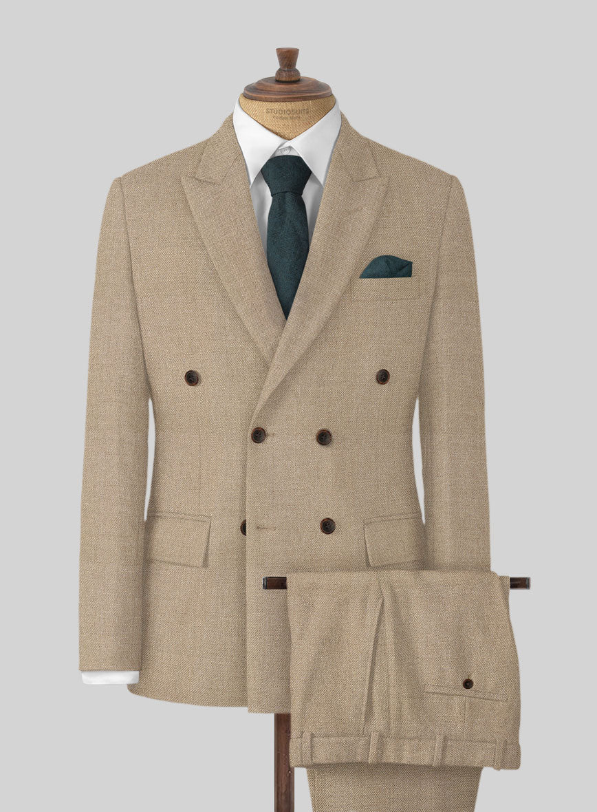 Naples Muted Beige Tweed Suit - StudioSuits