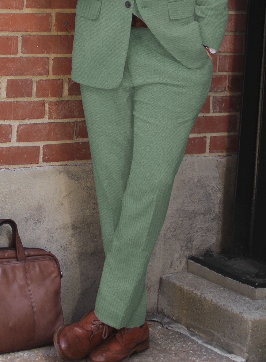 Naples Notte Green Tweed Pants - StudioSuits