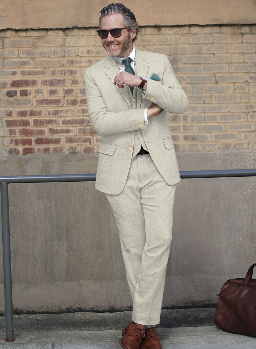 Naples Off White Tweed Suit - StudioSuits