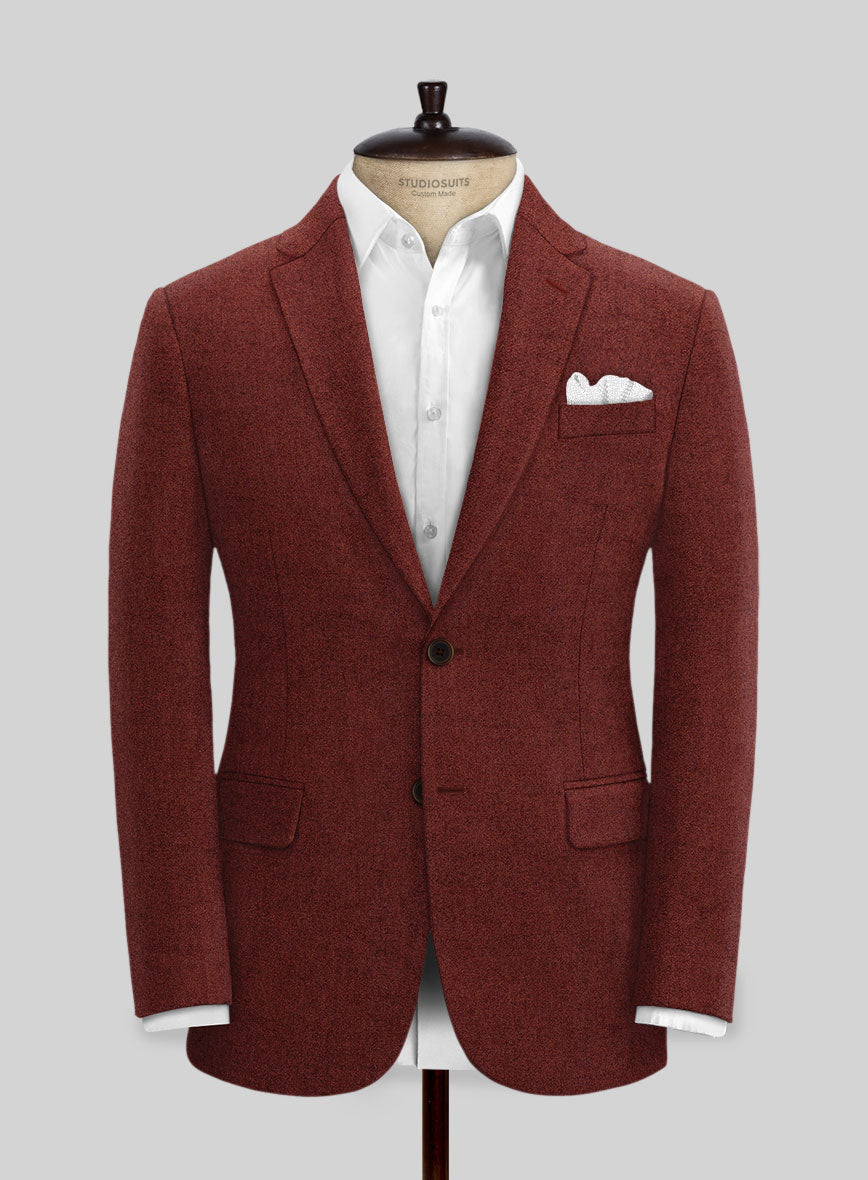 Naples Raw Red Tweed Jacket - StudioSuits