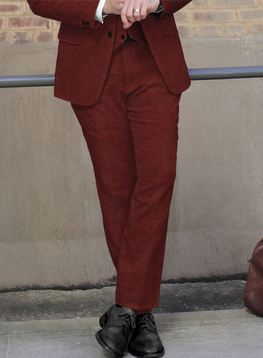 Naples Raw Red Tweed Pants - StudioSuits