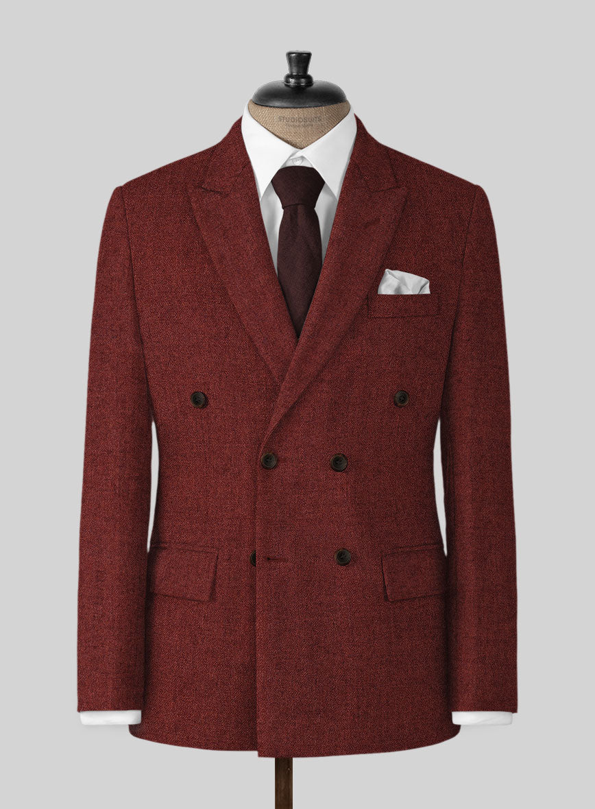 Naples Raw Red Tweed Suit - StudioSuits