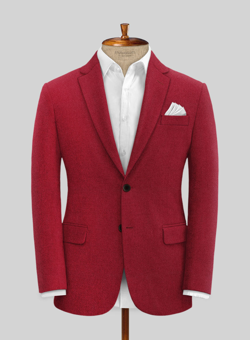 Naples Red Tweed Jacket - StudioSuits