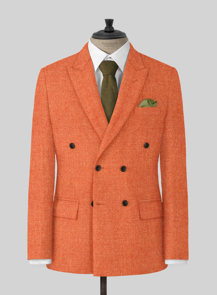 Naples Spring Orange Tweed Suit - StudioSuits