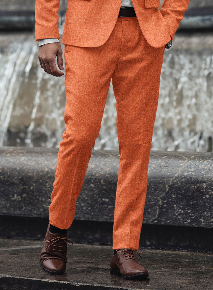 Naples Spring Orange Tweed Pants - StudioSuits