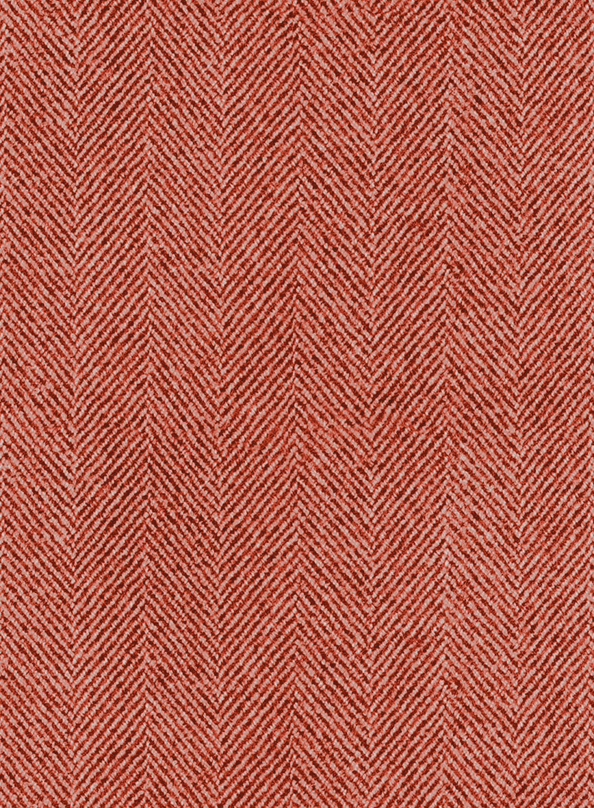 Naples Wide Herringbone Caramine Pink Tweed Suit - StudioSuits