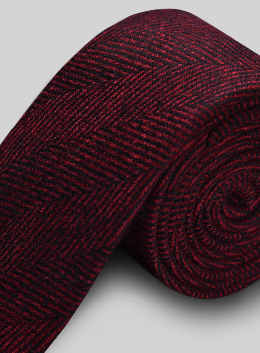 Tweed Tie - Naples Wide Herringbone Mahogany - StudioSuits