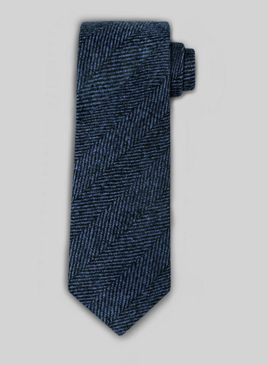 Tweed Tie - Naples Wide Herringbone Royal Blue - StudioSuits