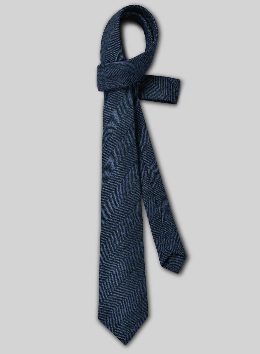 Tweed Tie - Naples Wide Herringbone Royal Blue - StudioSuits