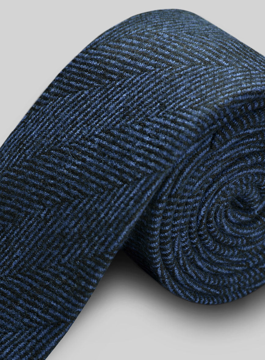 Tweed Tie - Naples Wide Herringbone Royal Blue - StudioSuits