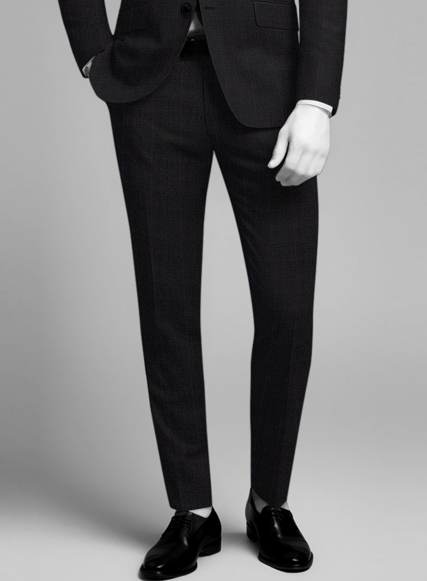 Napolean Artici Windowpane Charcoal Wool Suit - StudioSuits