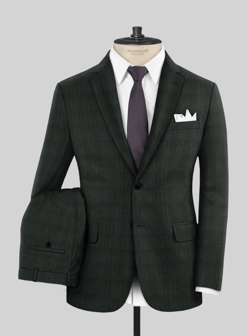 Napolean Esso Tartan Olive Wool Suit