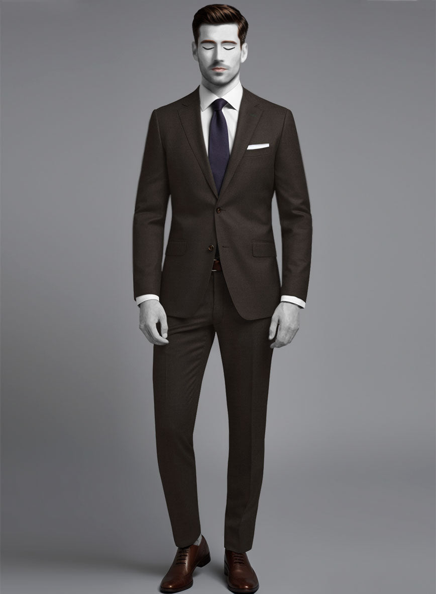 Napolean Stretch Dark Brown Wool Suit