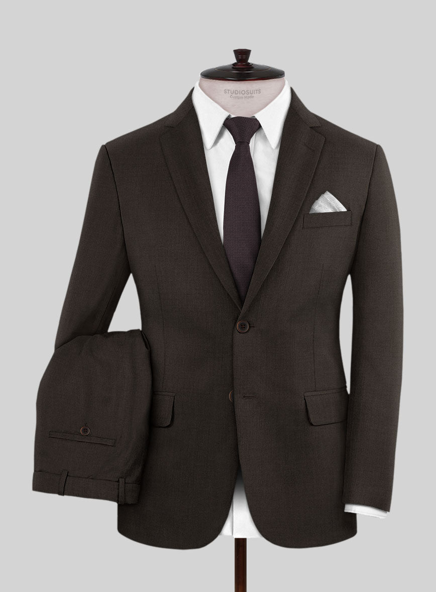 Napolean Stretch Dark Brown Wool Suit