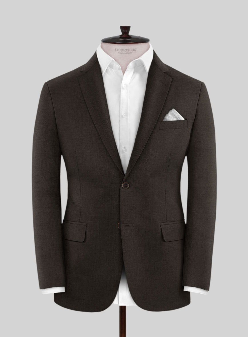 Napolean Stretch Dark Brown Wool Suit