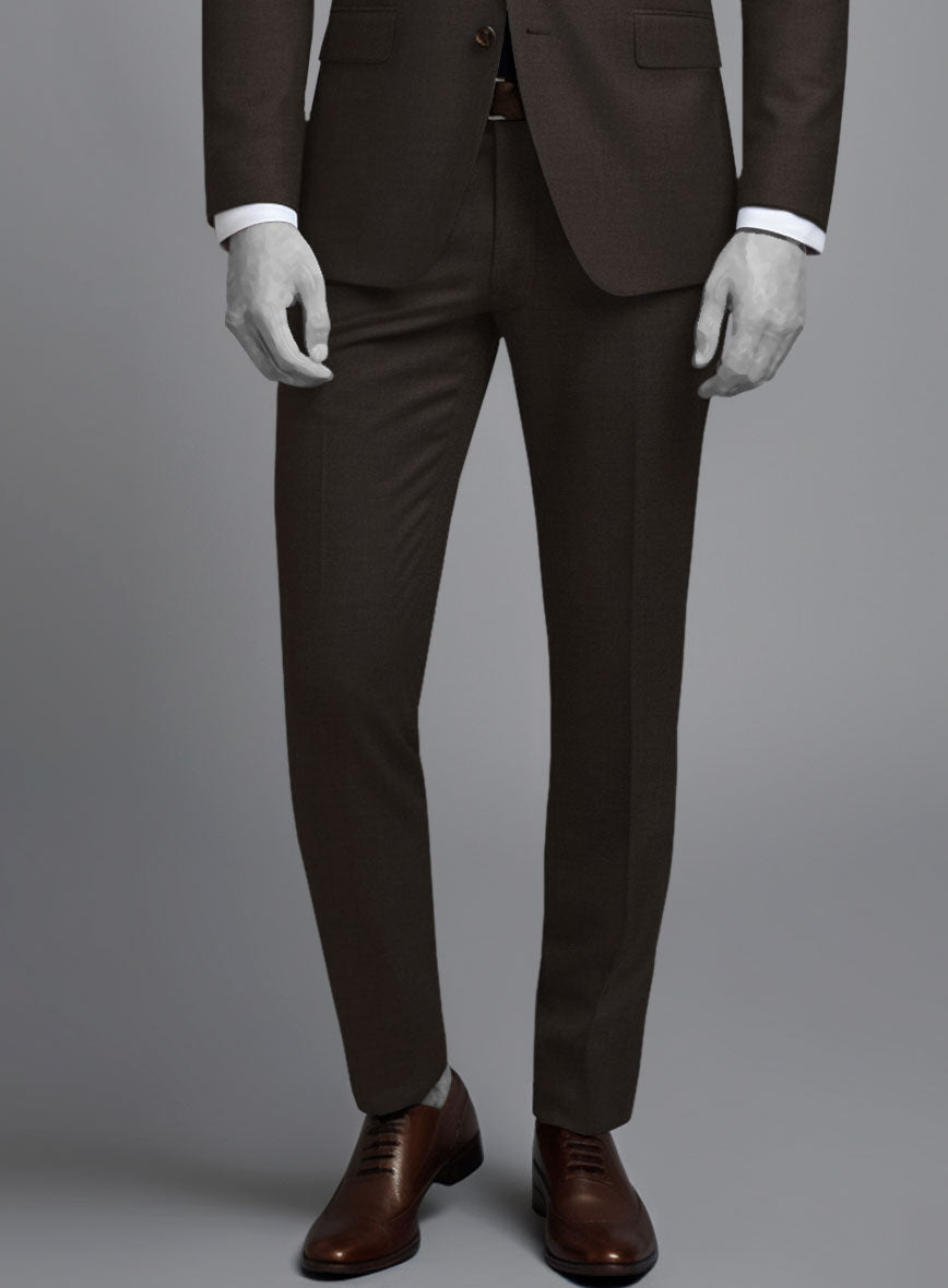 Napolean Stretch Dark Brown Wool Suit