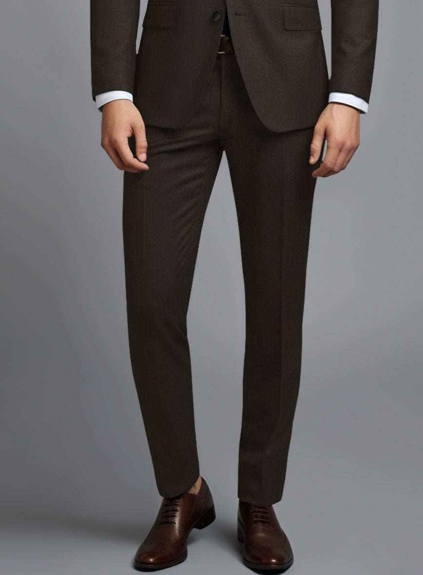 Napolean Stretch Dark Brown Wool Tuxedo Suit