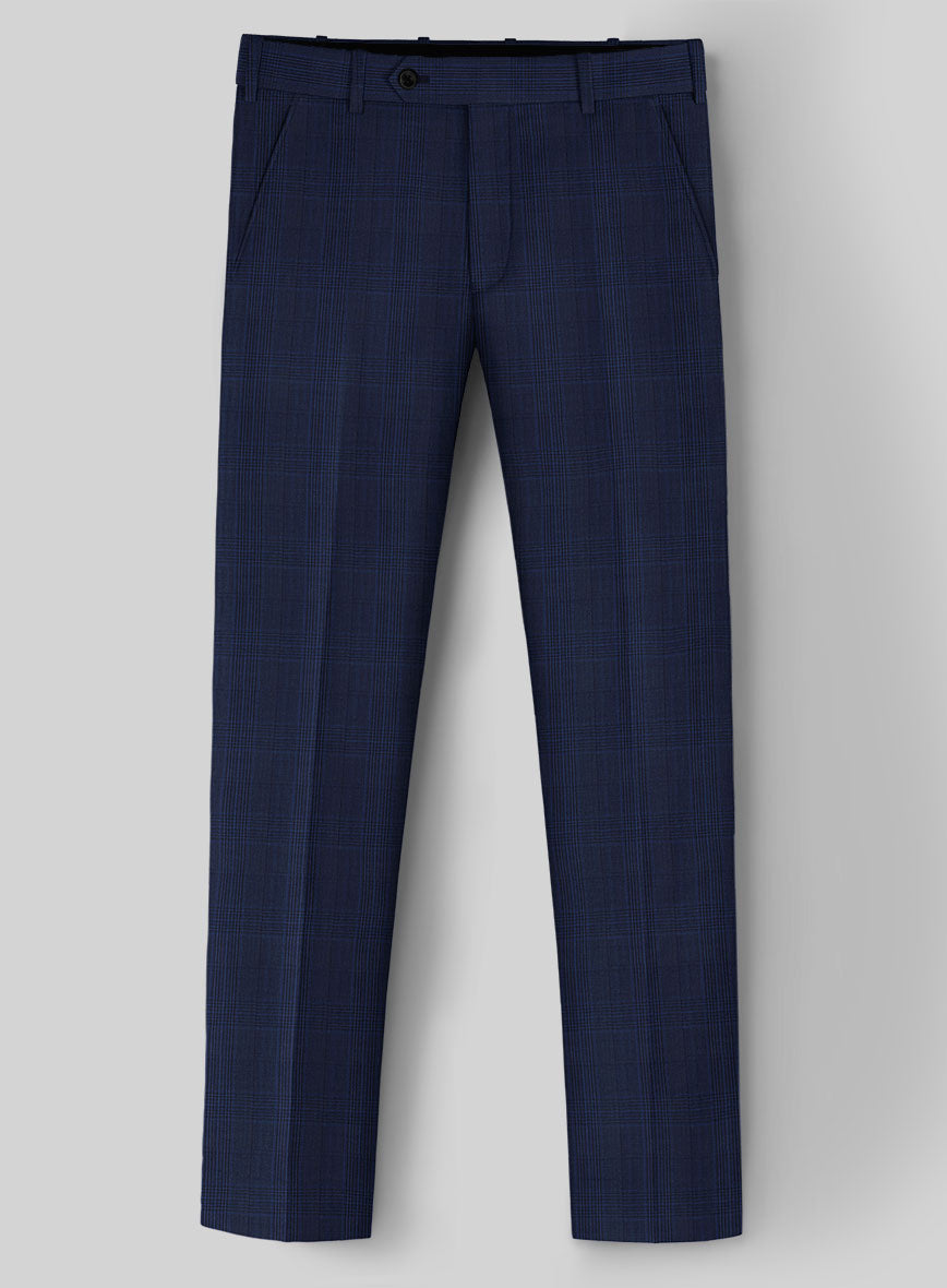 Napolean Xina Tartan Blue Wool Pants