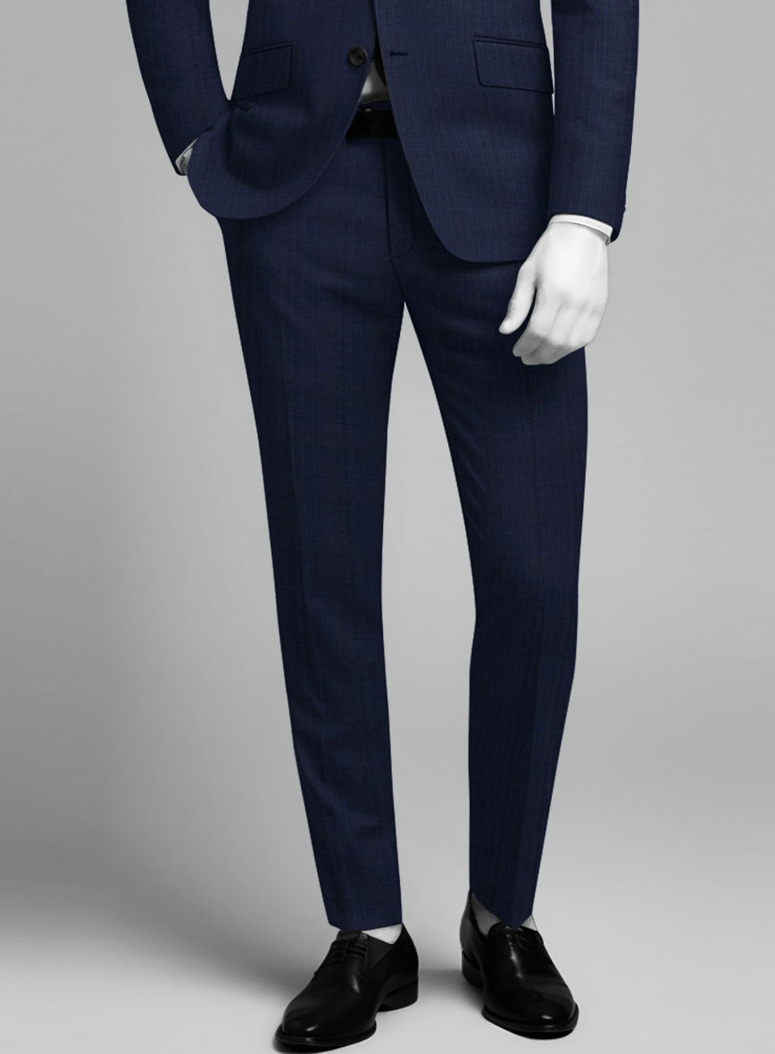 Napolean Xina Tartan Blue Wool Suit