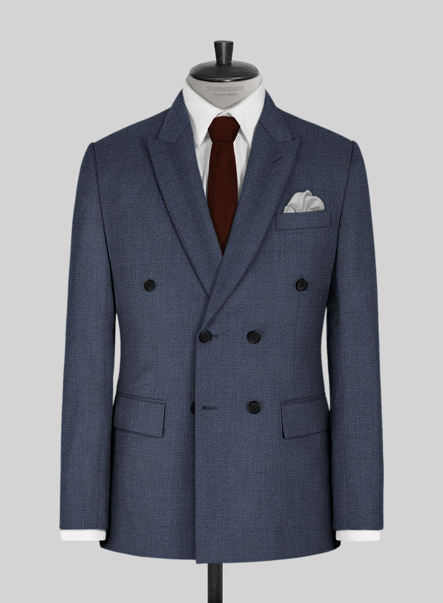 Napolean Slate Blue Wool Suit - StudioSuits