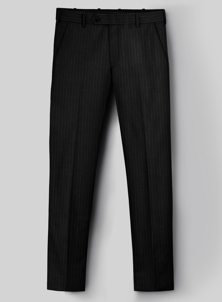 Napolean Windsor Black Stripe Wool Pants - StudioSuits