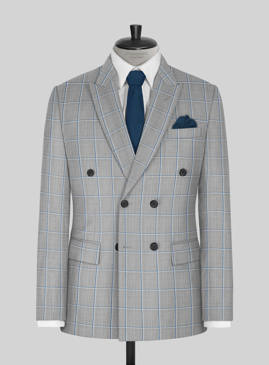 Napolean Aria Light Gray Wool Suit - StudioSuits