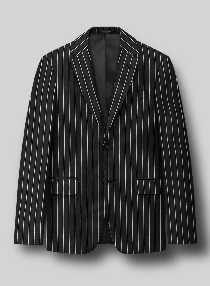 Napolean Zumel Stripe Black Wool Suit - StudioSuits