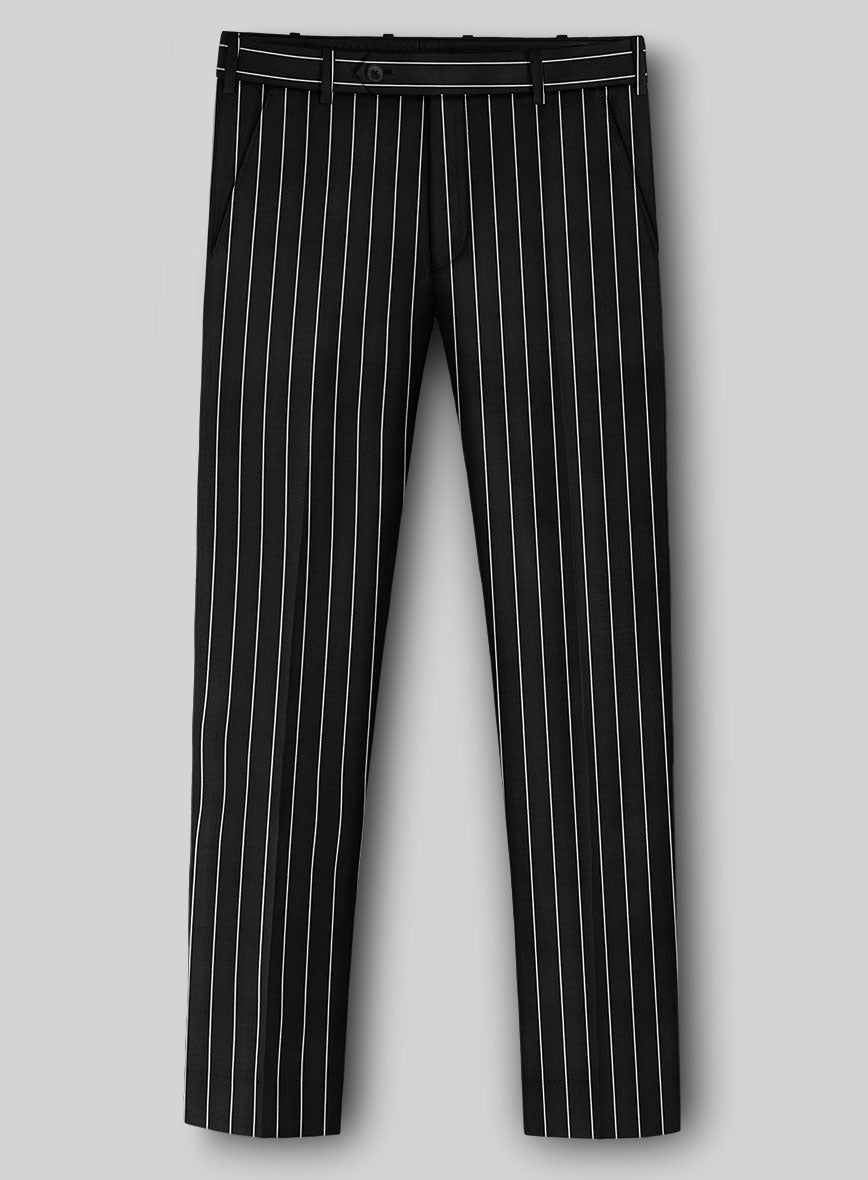 Napolean Zumel Stripe Black Wool Suit - StudioSuits