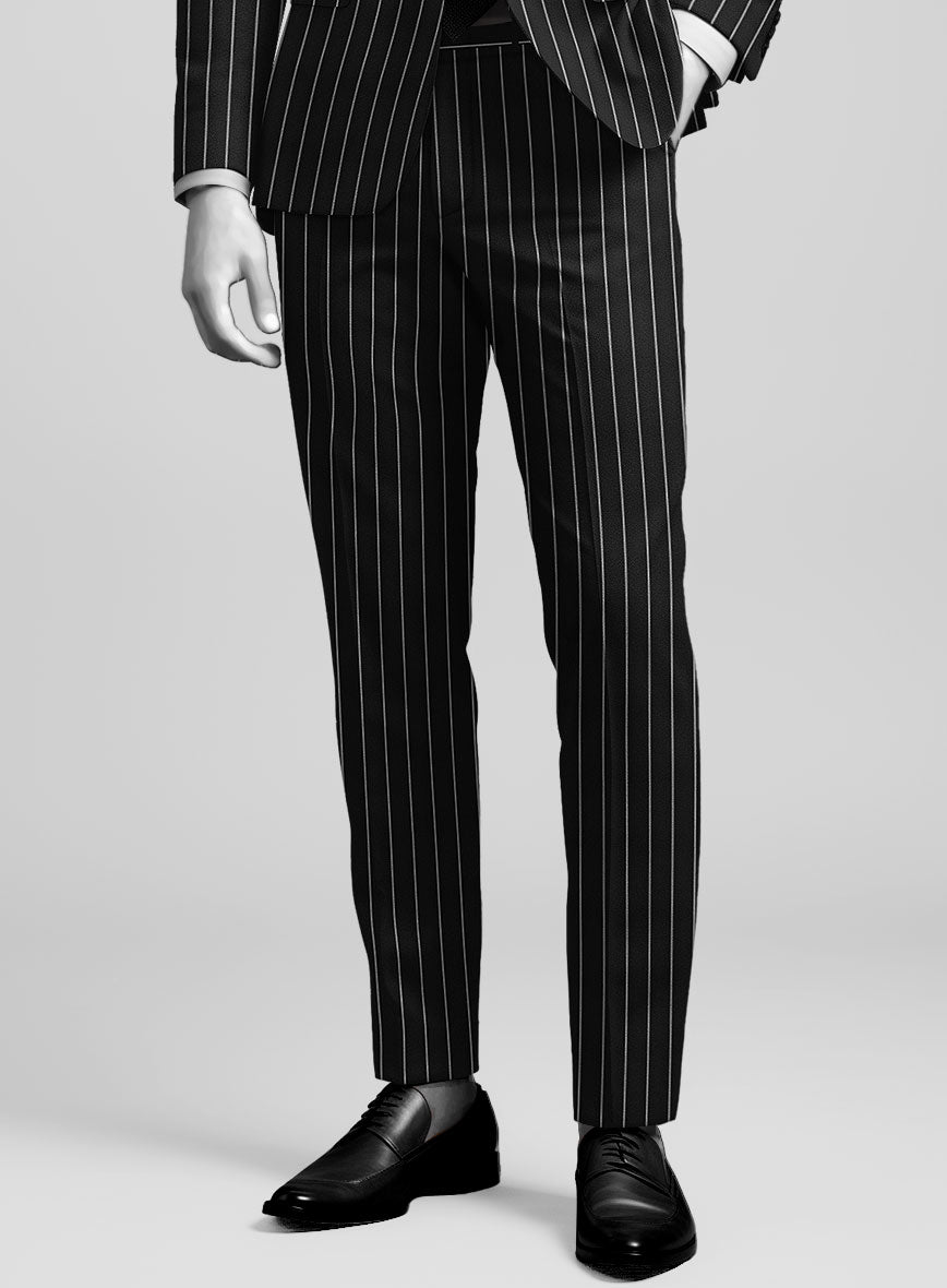 Napolean Zumel Stripe Black Wool Suit - StudioSuits