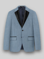 Napolean Stretch Light Blue Wool Tuxedo Jacket - StudioSuits