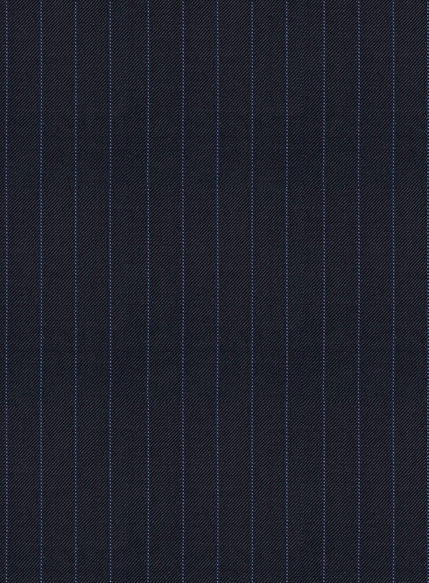 Napolean Abelino Stripe Dark Blue Wool Pants - StudioSuits