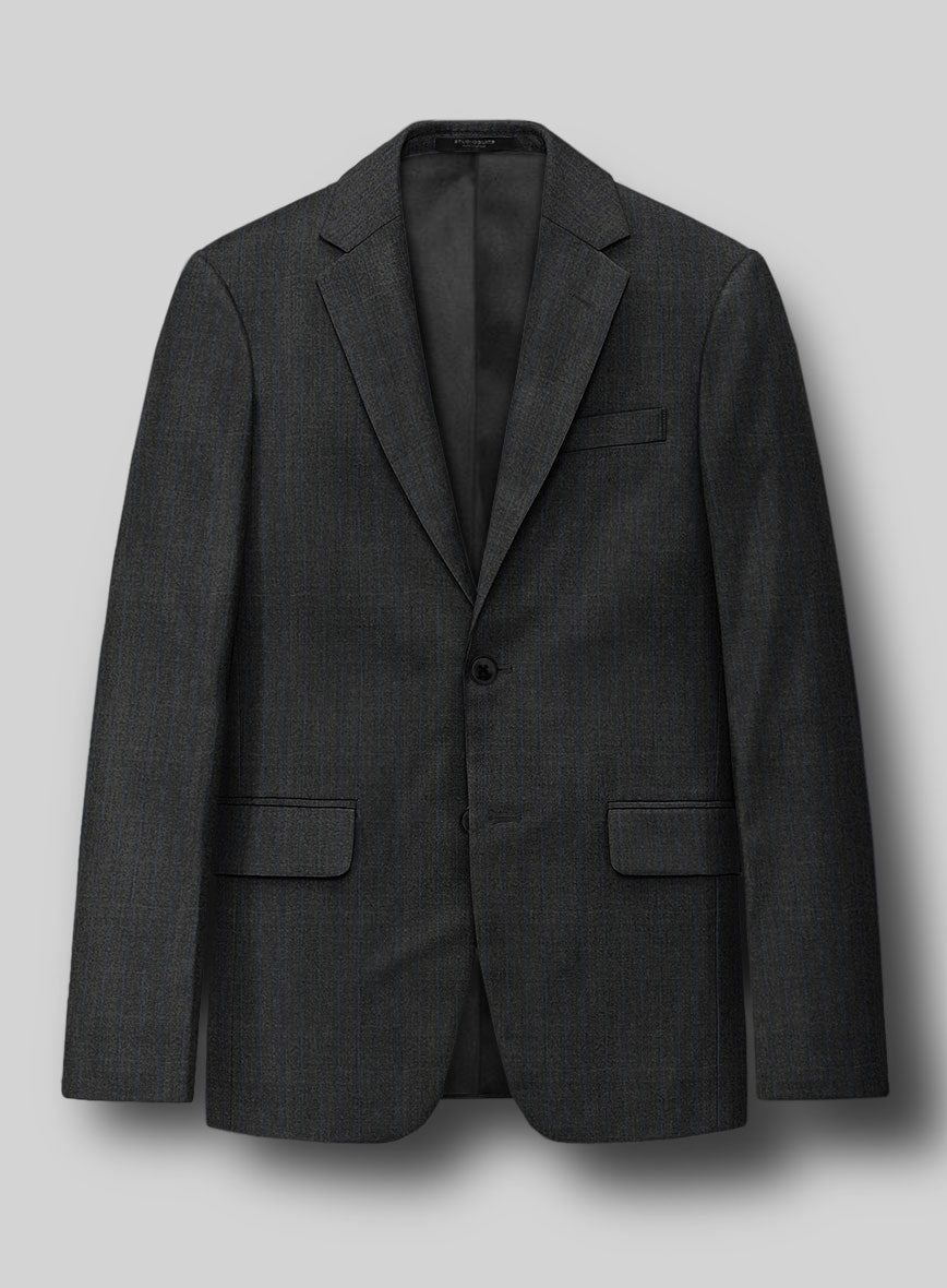 Napolean Abelino Stripe Gray Wool Suit - StudioSuits