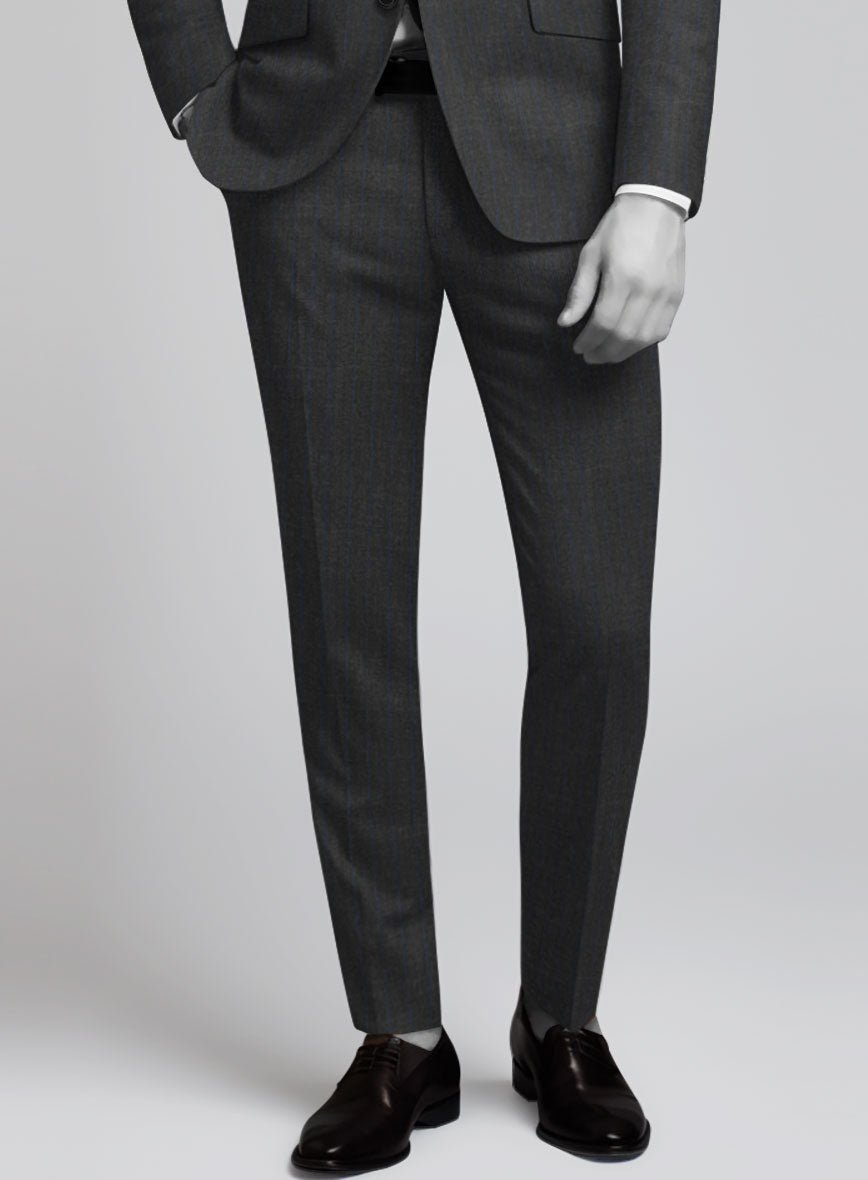 Napolean Abelino Stripe Gray Wool Suit - StudioSuits