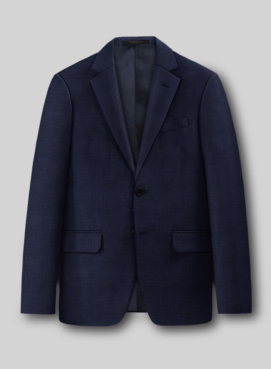 Napolean Alda Gingham Blue Wool Jacket - StudioSuits