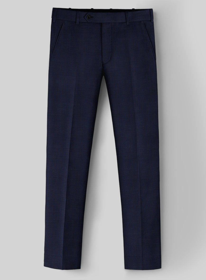 Napolean Alda Gingham Blue Wool Pants - StudioSuits