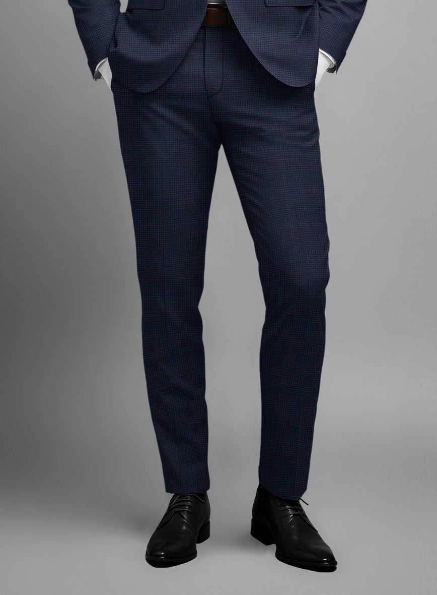 Napolean Alda Gingham Blue Wool Suit