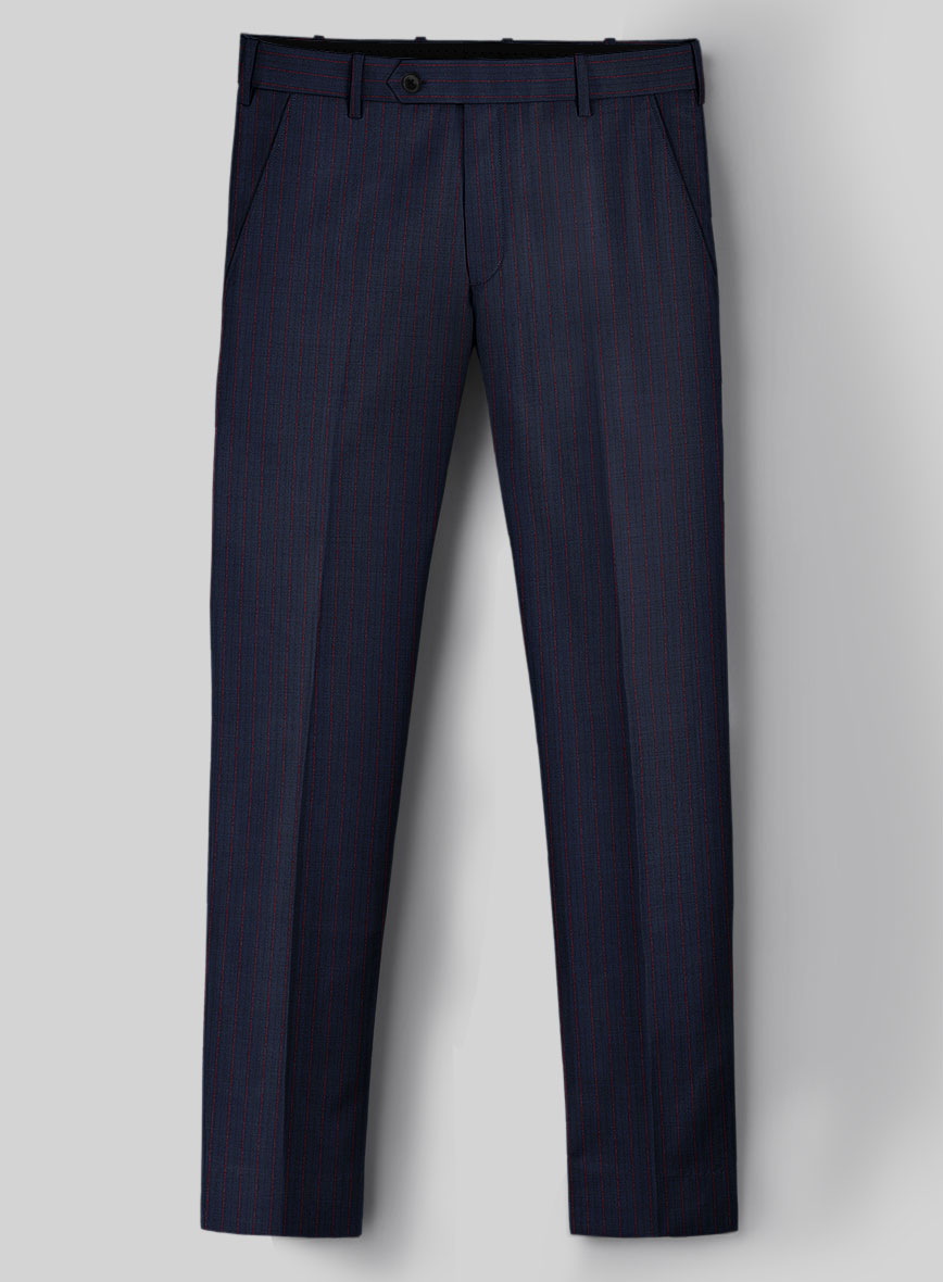 Napolean Argio Stripe Dark Blue Wool Suit - StudioSuits