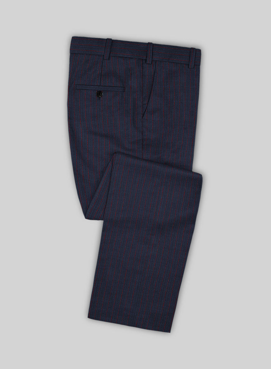 Napolean Argio Stripe Dark Blue Wool Suit - StudioSuits