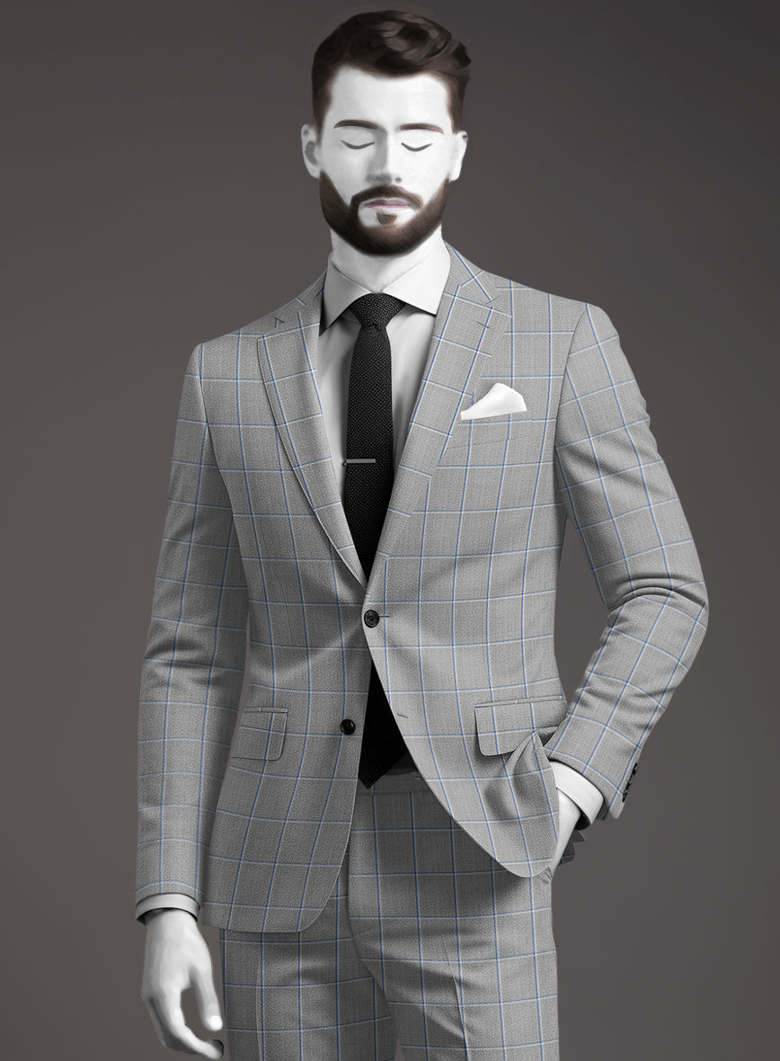 Napolean Aria Light Gray Wool Suit - StudioSuits