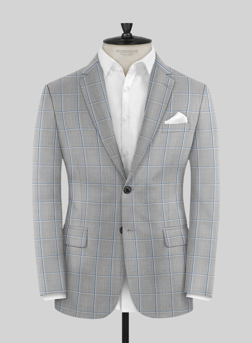 Napolean Aria Light Gray Wool Suit - StudioSuits