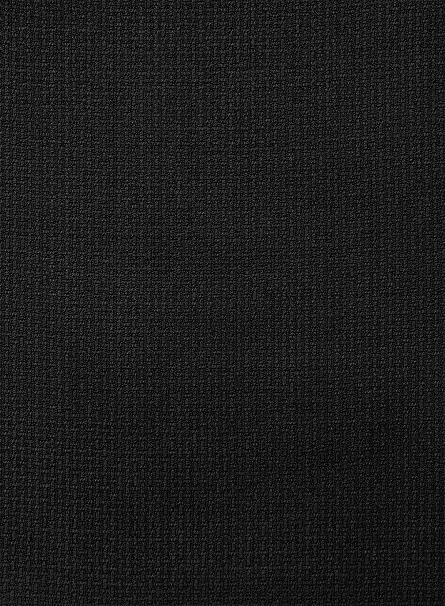 Napolean Basket Weave Black Wool Jacket - StudioSuits